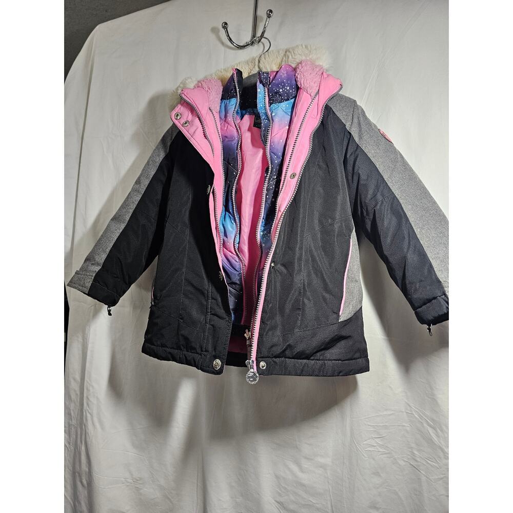 Girls 6/6x zeroxposur all weather jacket 2 in 1. Fleece hood. EUC